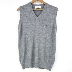 Christian Dior sweater vest vintage mens gray v neck